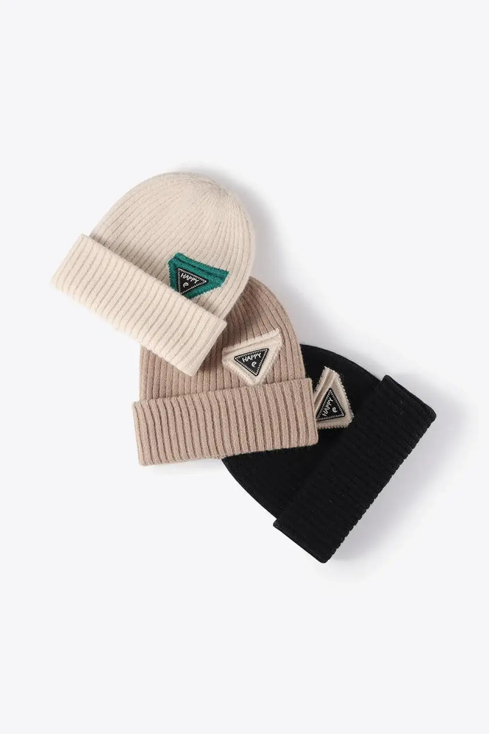 HAPPY Contrast Beanie - Trendsi - Flyclothing LLC