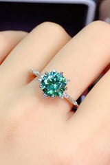 All Eyes On Me 1 Carat Moissanite Platinum-Plated Ring - Trendsi - Flyclothing LLC