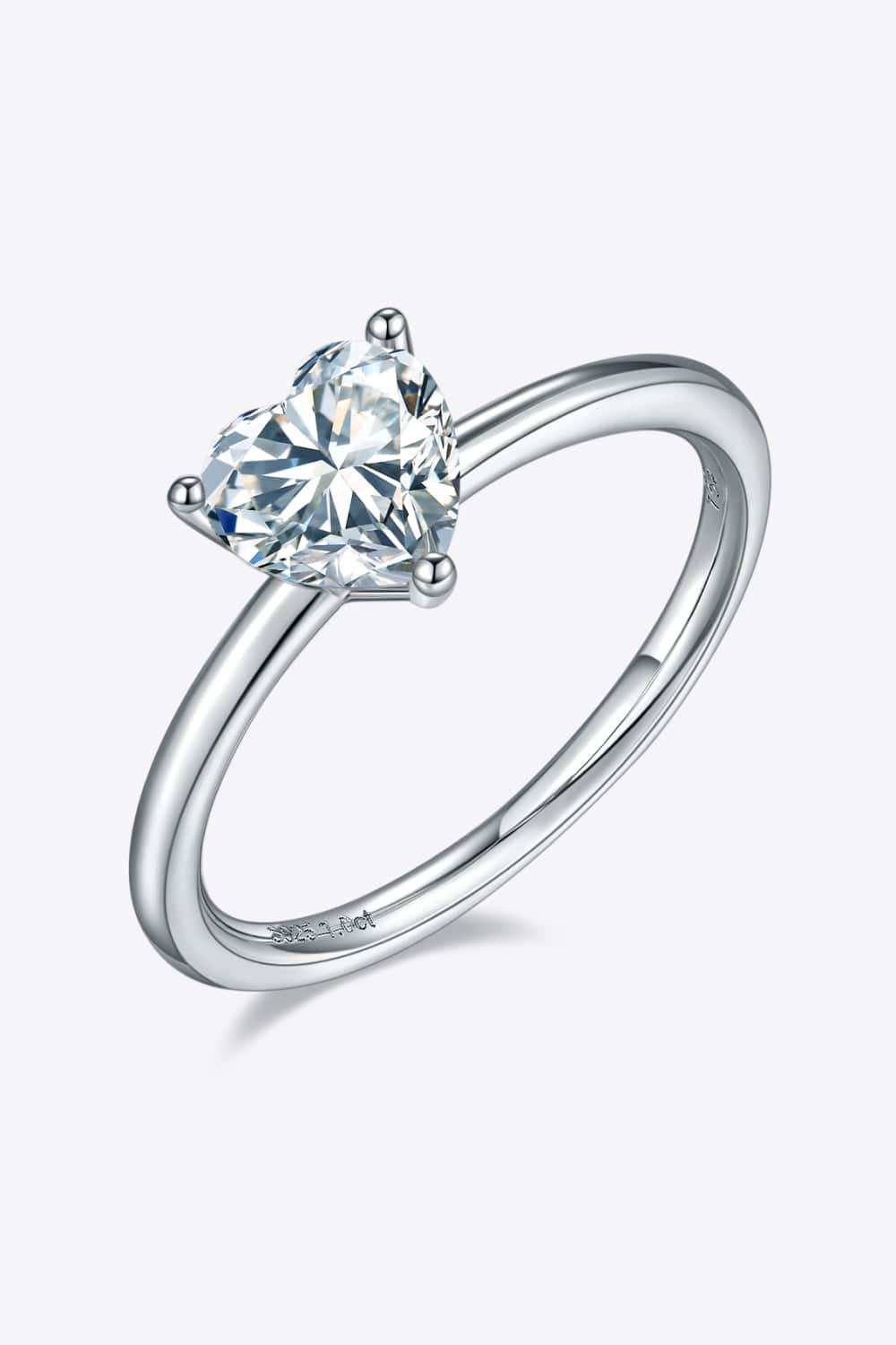 1 Carat Moissanite 925 Sterling Silver Solitaire Ring - Trendsi - Flyclothing LLC
