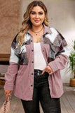 Plus Size Plaid Snap Down Jacket with Pockets - Trendsi - Flyclothing LLC