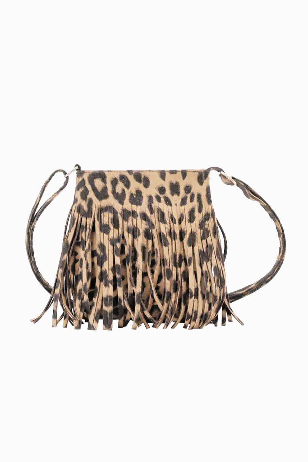 PU Leather Crossbody Bag with Fringe - Trendsi
