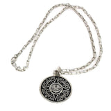 Alpaca Silver Aztec Face Pendant with Chain - Artisana