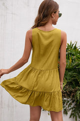 Tassel Tie Lace Trim Sleeveless Dress - Trendsi - Flyclothing LLC