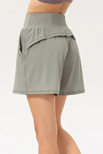 Pocketed Elastic Waist Active Shorts - Trendsi - Flyclothing LLC