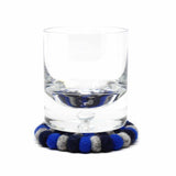 Hand Crafted Felt Ball Coasters from Nepal: 4-pack, Chakra Dark Blues - Global Groove (T) - Global Groove