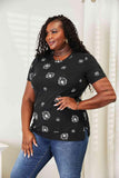 Double Take Dandelion Print Round Neck T-Shirt - Trendsi