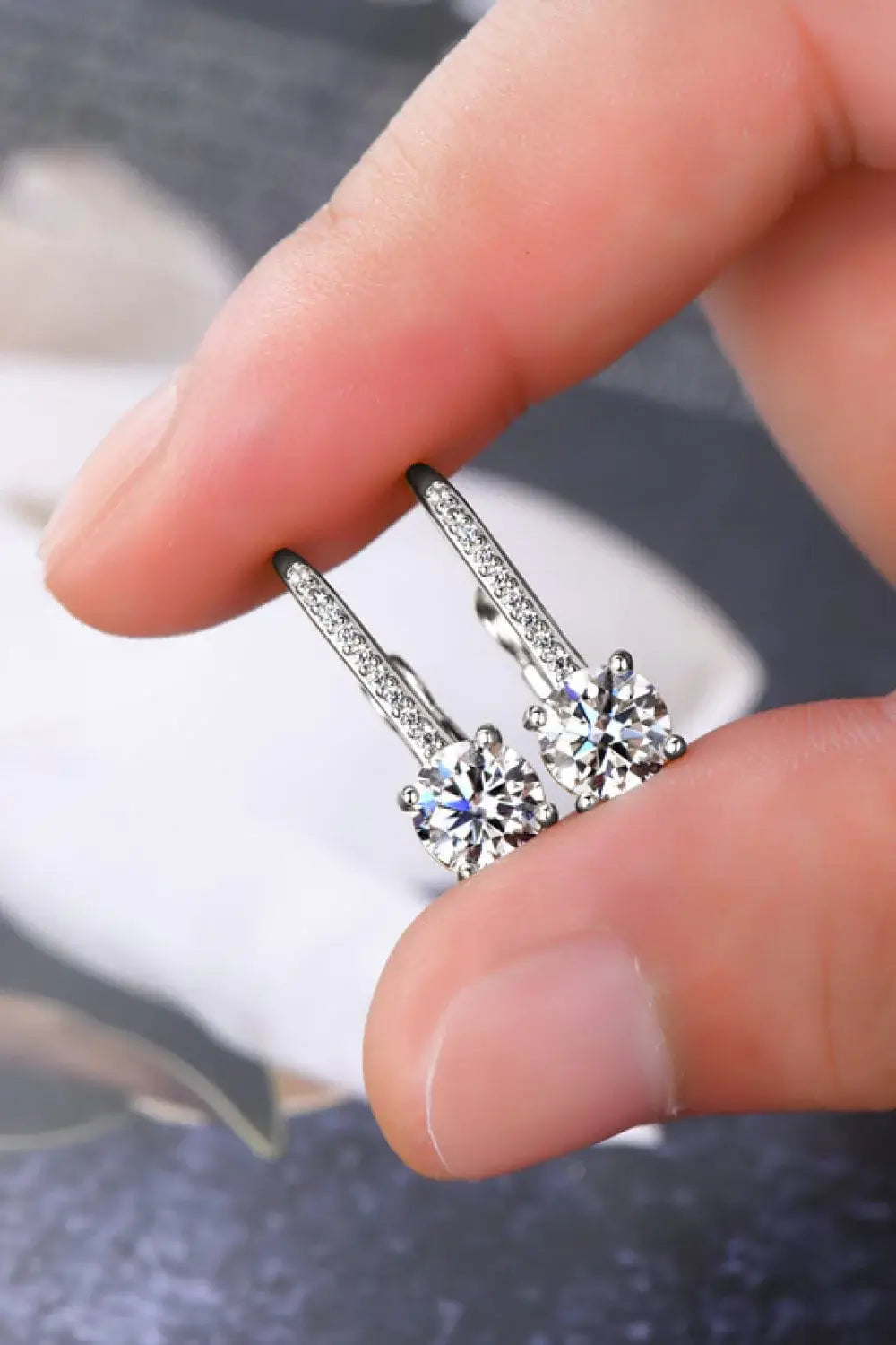 2 Carat Moissanite 925 Sterling Silver Earrings - Trendsi - Flyclothing LLC