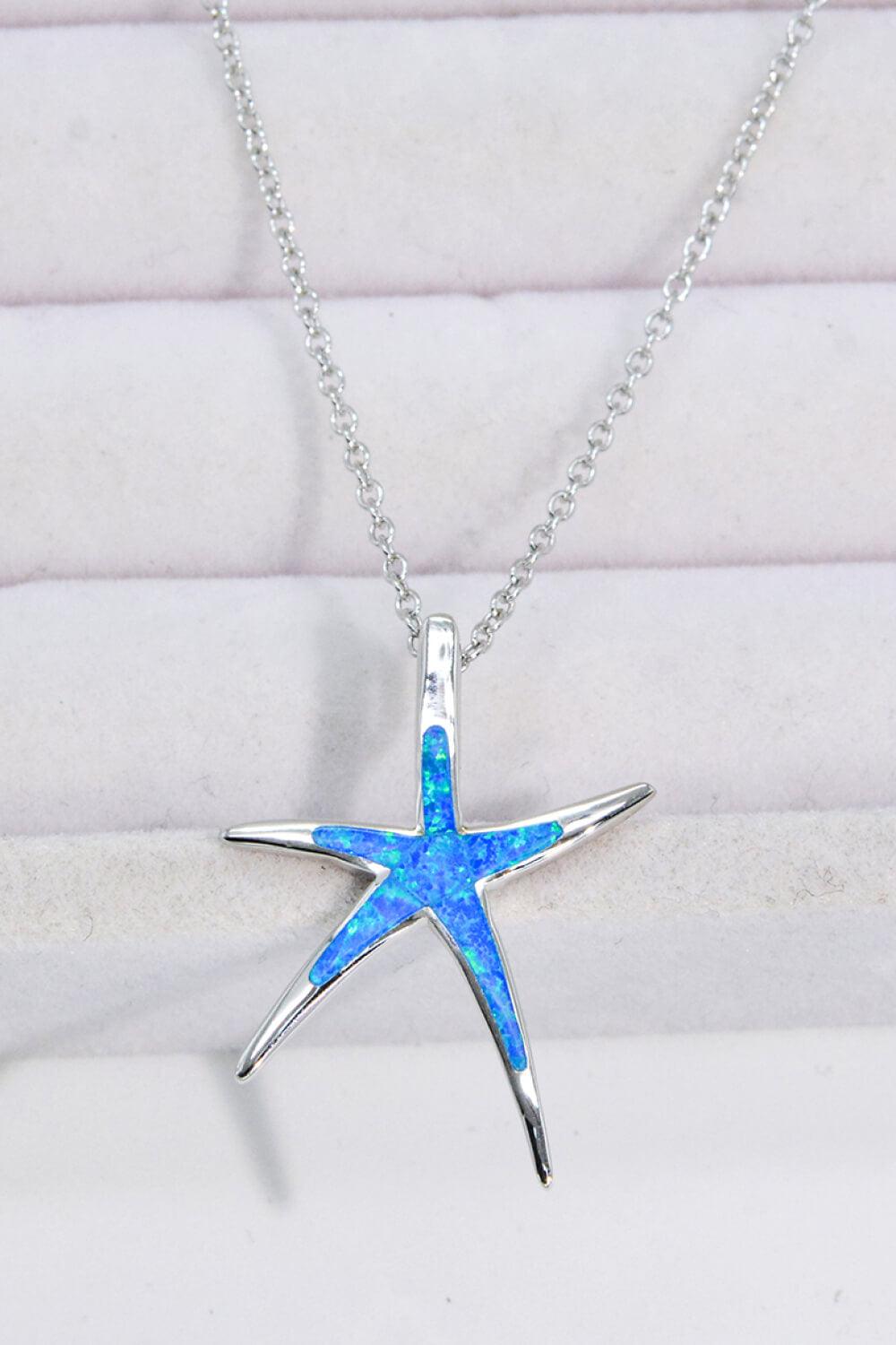 Opal Starfish Pendant Necklace - Flyclothing LLC