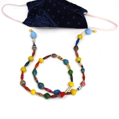 Face Mask/Eyeglass Paper Bead Chain, Colorful Mixed Shapes - Creative Alternatives