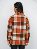 Plaid Button-Down Jacket - Trendsi