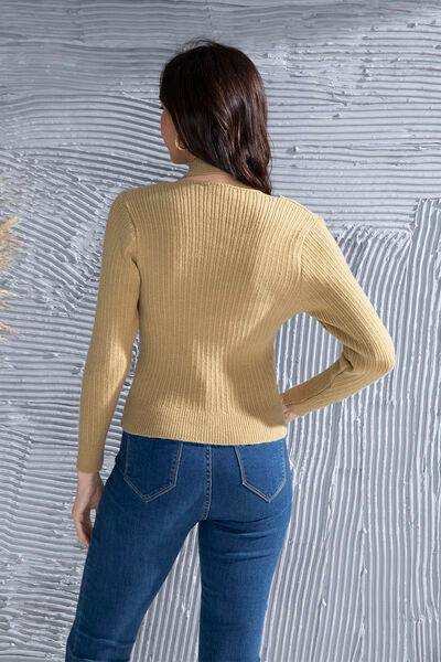 Halter Neck Long Sleeve Sweater - Trendsi - Flyclothing LLC