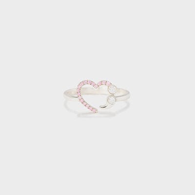Heart Shape 925 Sterling Silver Ring - Trendsi