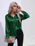 Collared Neck Buttoned Long Sleeve Shirt - Trendsi - Flyclothing LLC