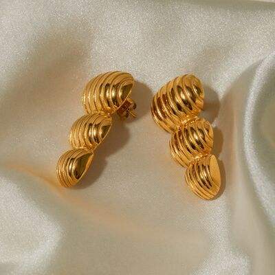 Stainless Steel Geometric Stud Earrings - Trendsi - Flyclothing LLC