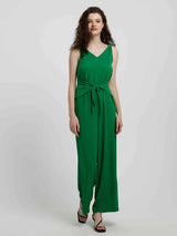 Knot Detail Tie Front Sleeveless Jumpsuit - Trendsi - Flyclothing LLC