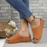 PU Leather Open Toe Sandals - Trendsi