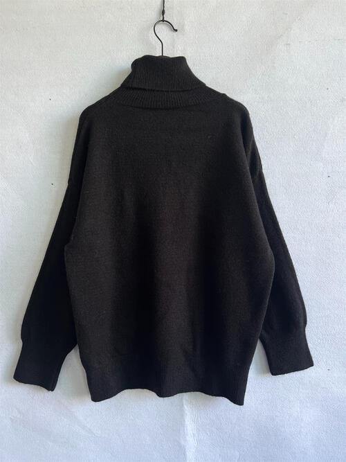 Turtleneck Long Sleeve Sweater - Flyclothing LLC