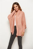 Open Front Batwing Sleeve Cardigan - Trendsi