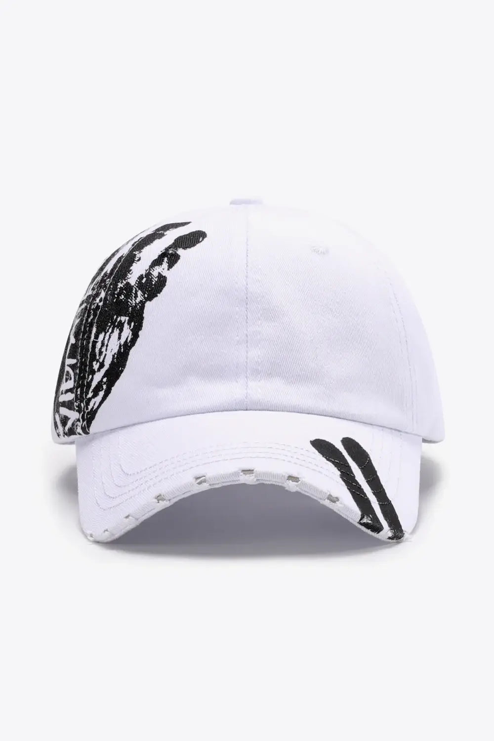 VIBRA Graphic Distressed Adjustable Baseball Cap - Trendsi - Flyclothing LLC