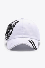 VIBRA Graphic Distressed Adjustable Baseball Cap - Trendsi - Flyclothing LLC