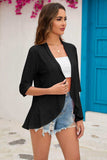 Half Sleeve Open Front Cardigan - Trendsi - Flyclothing LLC