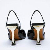 PU Leather Point Toe Stiletto Heel Pumps - Trendsi - Flyclothing LLC