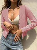 Button Up Long Sleeve Cardigan - Trendsi - Flyclothing LLC
