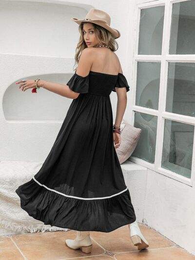 High-Low Off-Shoulder Dress - Trendsi - Flyclothing LLC