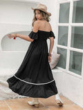 High-Low Off-Shoulder Dress - Trendsi - Flyclothing LLC
