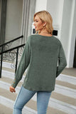 V-Neck Long Sleeve T-Shirt - Trendsi - Flyclothing LLC