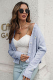 Cable-Knit Button Down Cardigan - Trendsi