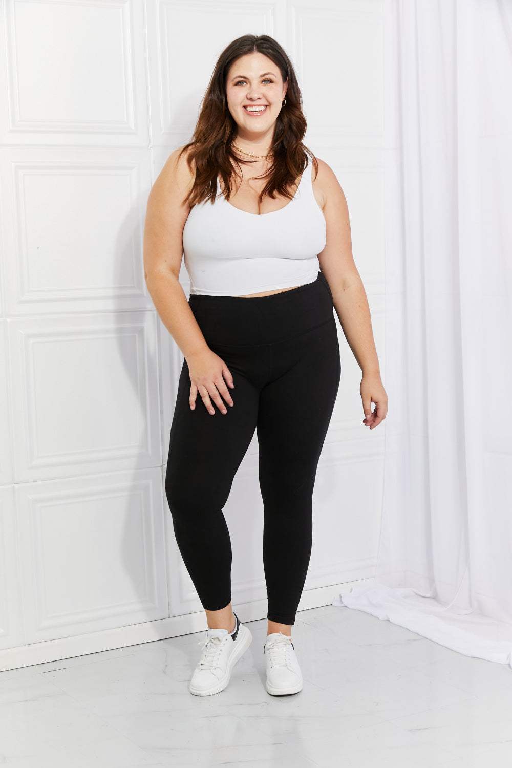 Leggings Depot Full Size Strengthen and Lengthen Reflective Dot Active Leggings - Trendsi - Flyclothing LLC