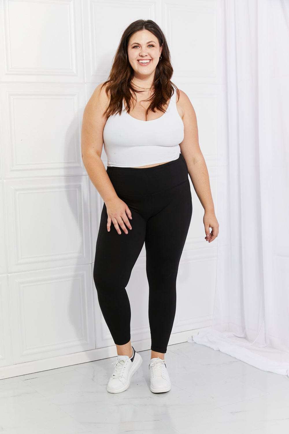 Leggings Depot Full Size Strengthen and Lengthen Reflective Dot Active Leggings - Trendsi - Flyclothing LLC