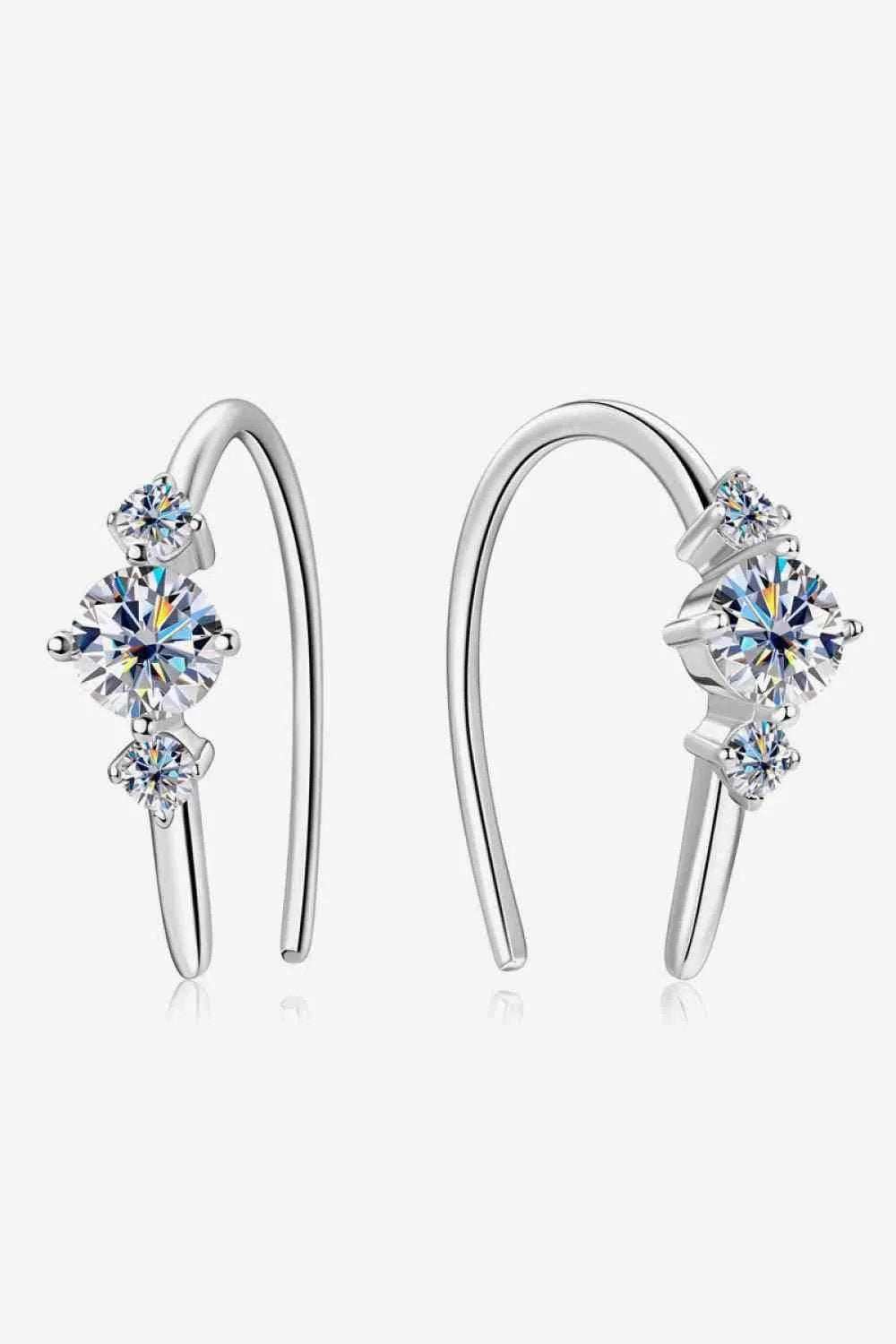 Moissanite 925 Sterling Silver Earrings - Trendsi - Flyclothing LLC