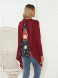 Floral Open Front Long Sleeve Cardigan - Trendsi
