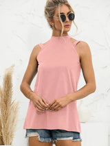 Cutout Mock Neck Tank - Trendsi - Flyclothing LLC