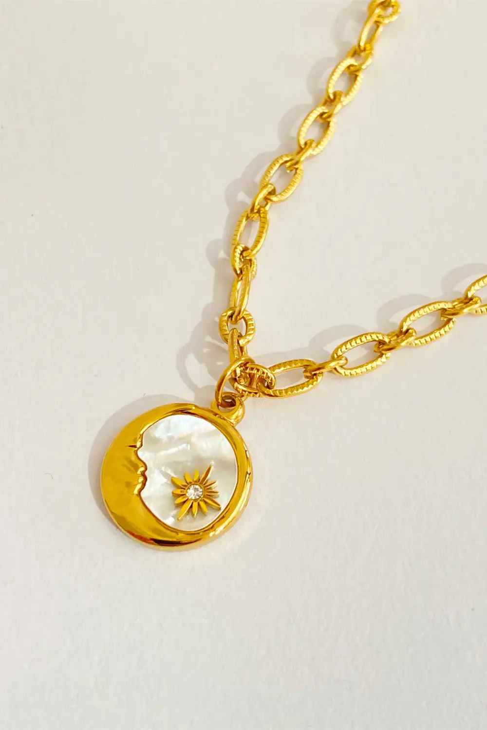 Round Pendant Stainless Steel Necklace - Trendsi - Flyclothing LLC