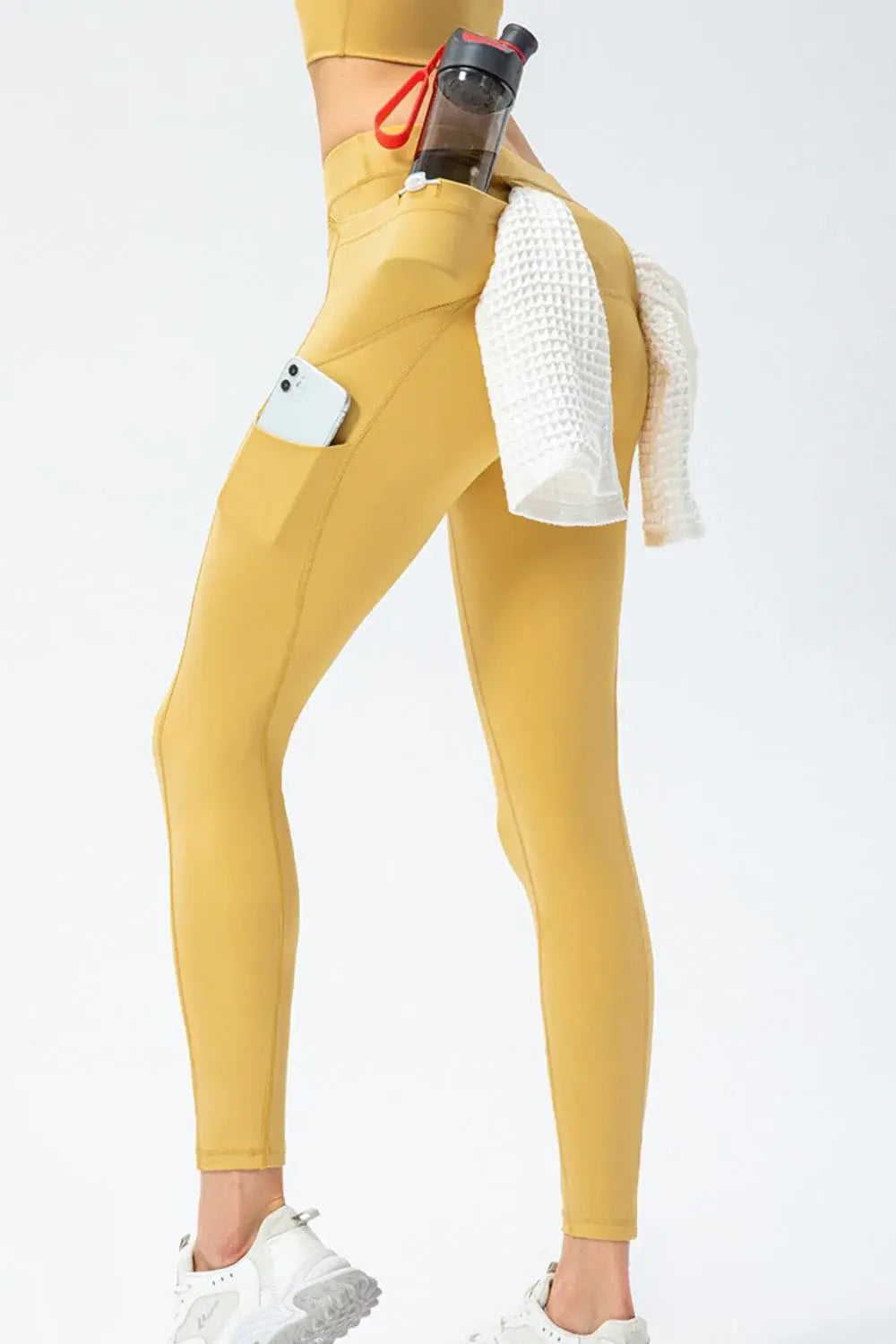Full Size Slim Fit High Waist Long Sports Pants with Pockets - Trendsi - Flyclothing LLC