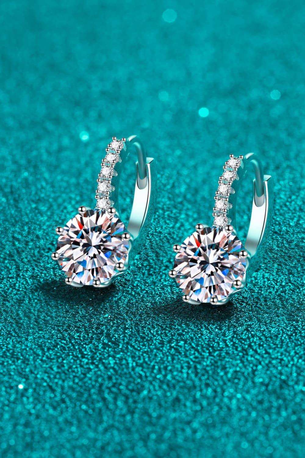 4 Carat Moissanite 925 Sterling Silver Earrings - Trendsi - Flyclothing LLC