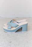 Weeboo Cherish The Moments Contrast Platform Sandals in Misty Blue - Trendsi - Flyclothing LLC