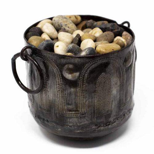 Hammered Metal Container with Round Handles - Croix des Bouquets - Croix des Bouquets - Flyclothing LLC