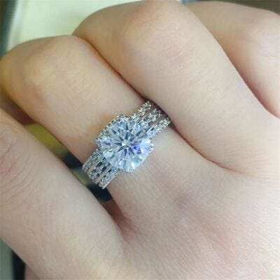 2 Carat Moissanite 925 Sterling Silver Ring - Trendsi - Flyclothing LLC
