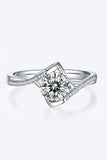 1 Carat Moissanite 925 Sterling Silver Twisted Ring - Trendsi - Flyclothing LLC