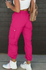 Drawstring Elastic Waist Pants with Pockets - Trendsi
