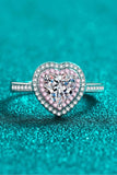 1 Carat Moissanite Heart 925 Sterling Silver Ring - Trendsi