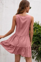 Tassel Tie Lace Trim Sleeveless Dress - Trendsi - Flyclothing LLC