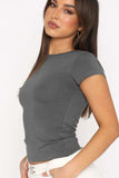 Crewneck Short Sleeve Tee - Trendsi - Flyclothing LLC