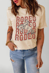 Letter Graphic Cuffed Tee Shirt - Trendsi - Flyclothing LLC