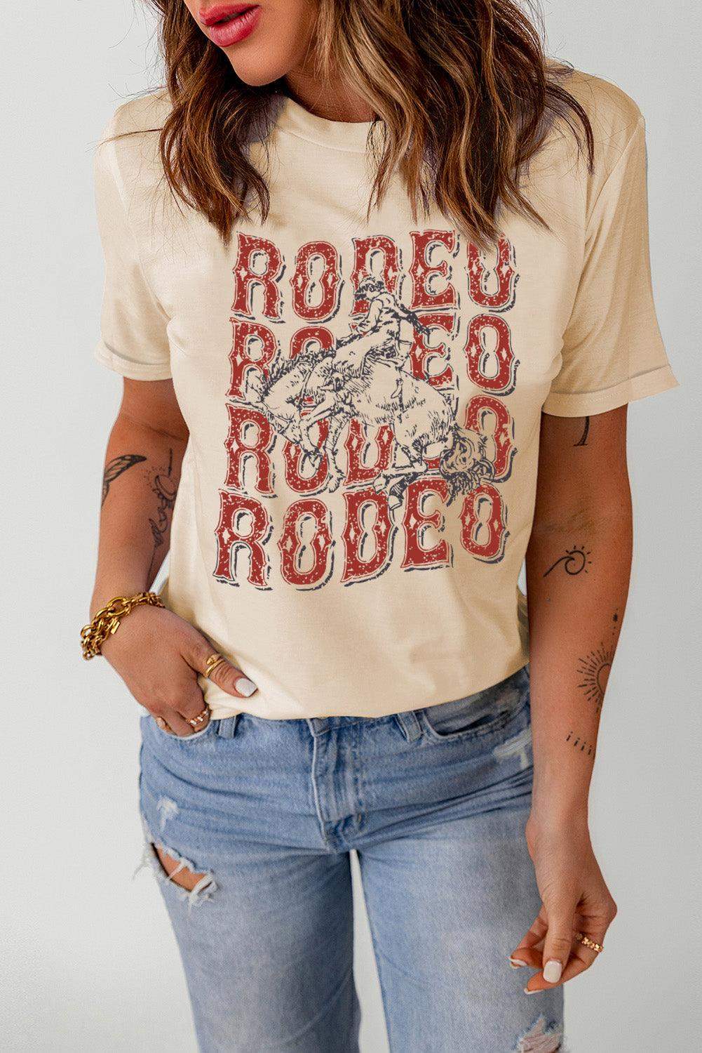 Letter Graphic Cuffed Tee Shirt - Trendsi - Flyclothing LLC