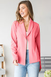 Heimish Open Front Long Sleeve Blazer - Trendsi